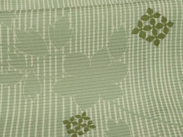 平和屋着物*夏物 小紋 絽 草花文 反端付き 正絹 逸品 AABG9176jd