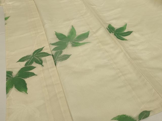平和屋着物*夏物 小紋 絽 舞葉文 正絹 逸品 AABG9196jd