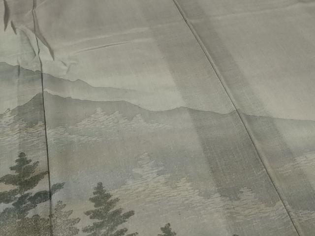 平和屋着物*夏物 訪問着 紗 手描き 風景文 正絹 逸品 未使用 AABG9214jd