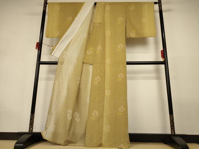 平和屋着物*夏物 小紋 絽 笹 丸 暈し染め 洗える着物 AABG9225jd