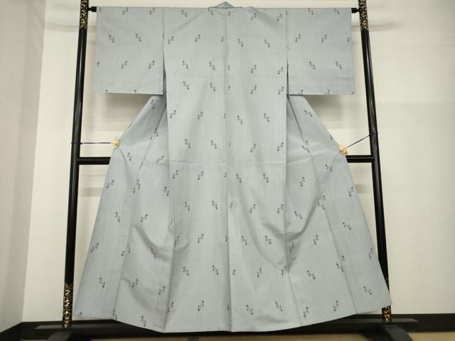 平和屋着物▽上質な紬 単衣 琉球絣文様 正絹 逸品 未使用 AABG9244ck