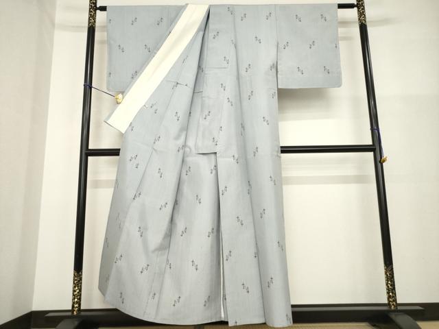 平和屋着物▽上質な紬 単衣 琉球絣文様 正絹 逸品 未使用 AABG9244ck