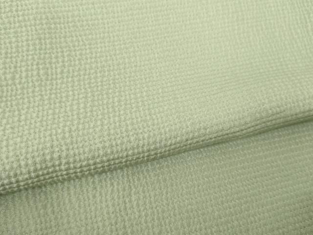 平和屋着物▽上質な色無地 単衣 作家物 若芽色 正絹 逸品 AABG9247ck