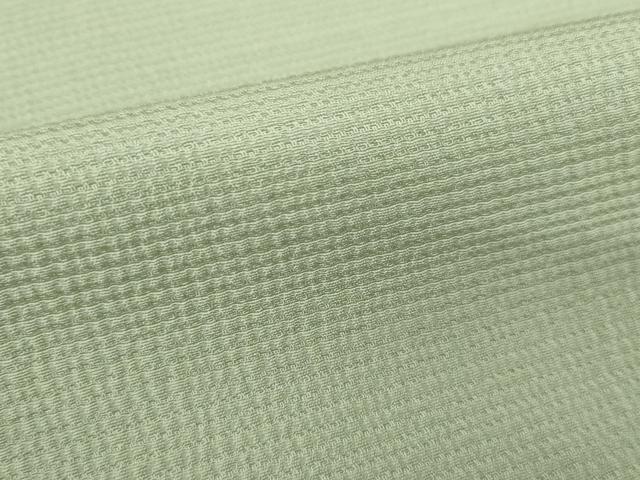 平和屋着物▽上質な色無地 単衣 作家物 若芽色 正絹 逸品 AABG9247ck