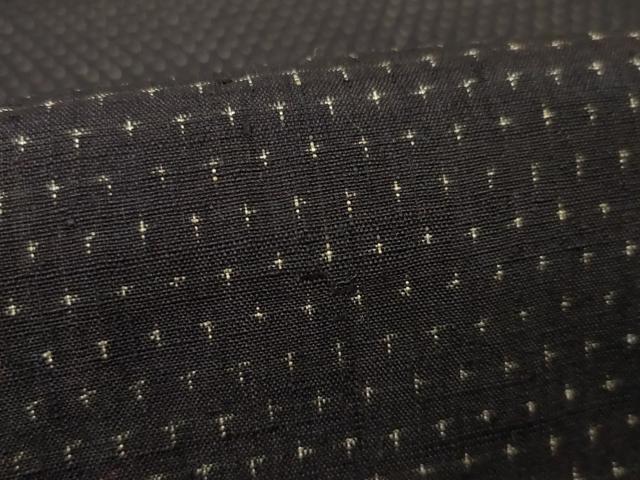 平和屋着物▽上質な紬 単衣 蚊絣 正絹 逸品 AABG9253ck