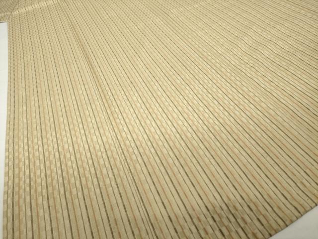 平和屋着物▽綾織路奈留 十六代助左衛門 紬 単衣 縞 反端付き 正絹 逸品 AABG9254ck