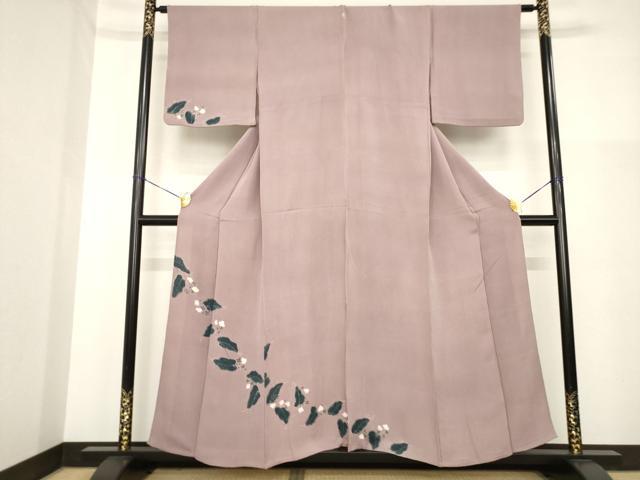 平和屋着物▽訪問着 単衣 絞り 花蔦草文 正絹 逸品 AABG9257ck