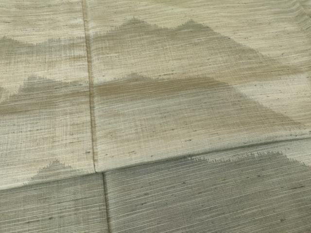 平和屋着物▽紬 訪問着 単衣 遠山文 正絹 逸品 AABG9270ck