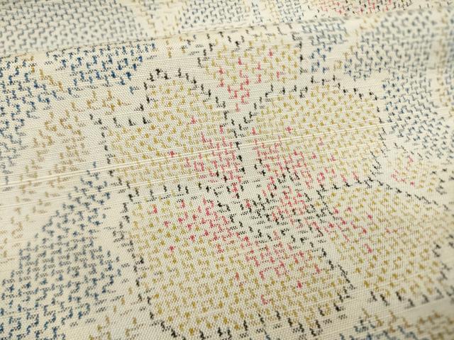 平和屋着物▽上質な紬 単衣 枝花文 やまと誂製 正絹 逸品 AABG9279ck