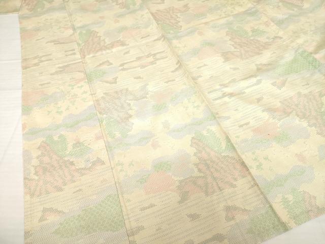 平和屋着物▽本場大島紬 単衣 風景文 正絹 逸品 AABG9280ck