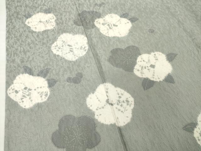 平和屋着物▽訪問着 単衣 絞り 舞花文 正絹 逸品 AABG9282ck