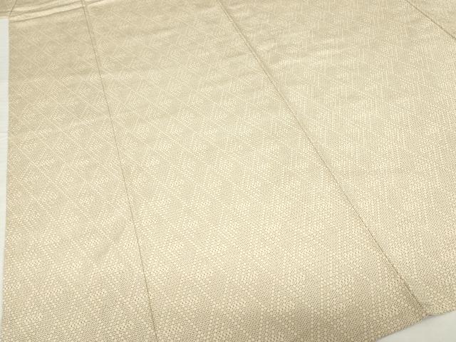 平和屋着物▽本塩沢 単衣 110亀甲 菱文 正絹 逸品 AABG9291ck