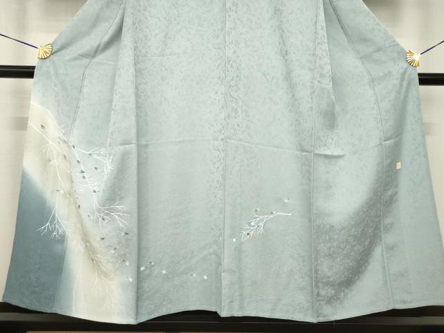 平和屋着物▽訪問着 単衣 作家物 枝花文 暈し染め 正絹 逸品 AABG9313ck