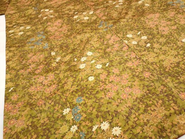 平和屋着物■上質な小紋 草花文 正絹 逸品 AABG9324st