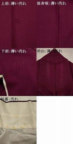 平和屋着物■上質な色無地 紋意匠 暗紅色 高島屋扱い 正絹 逸品 AABG9327st