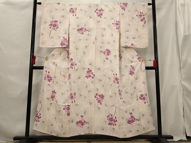 平和屋着物■上質な小紋 草花文 正絹 逸品 AABG9336st