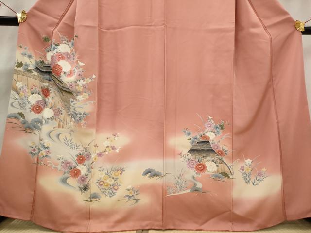 平和屋着物■訪問着 流水花文 暈し染め 金彩 正絹 逸品 AABG9380st