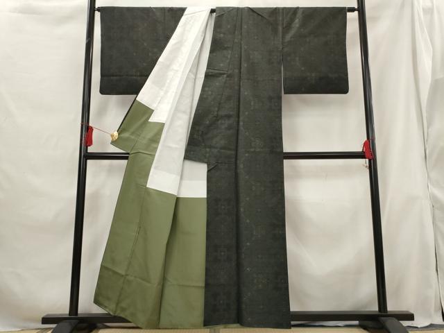 平和屋着物■本場大島紬 蜀江花文 正絹 逸品 AABG9382st