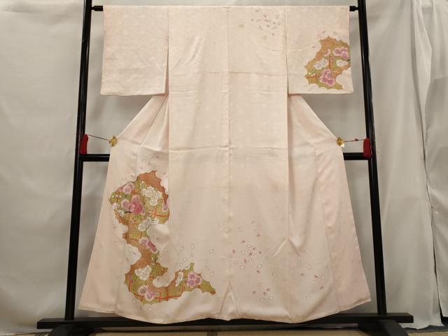 平和屋着物■訪問着 駒刺繍 桜 金彩 三越扱い 正絹 逸品 AABG9390st