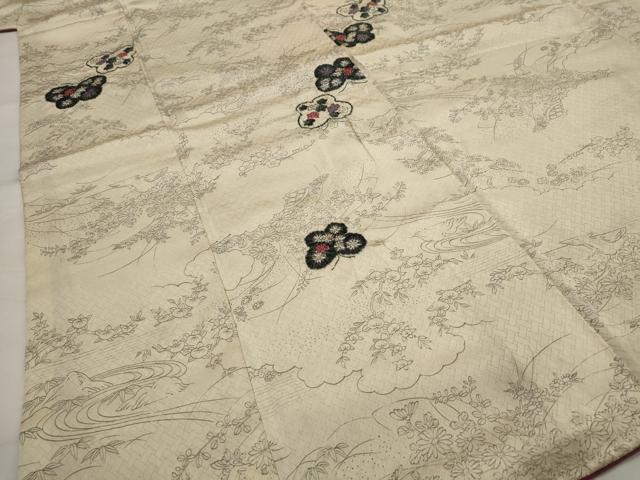平和屋着物■上質な小紋 絞り 舞蝶文 正絹 逸品 AABG9396st