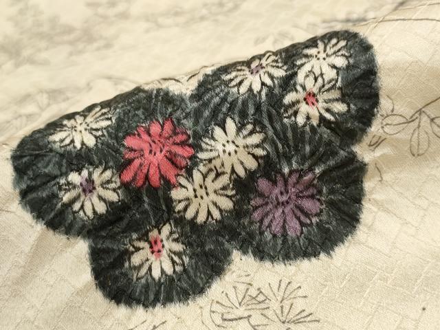 平和屋着物■上質な小紋 絞り 舞蝶文 正絹 逸品 AABG9396st