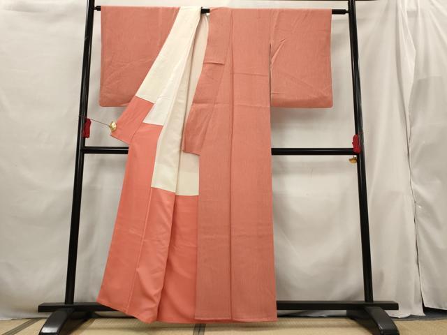 平和屋着物■上質な小紋 絞り 杢目文様 正絹 逸品 AABG9399st