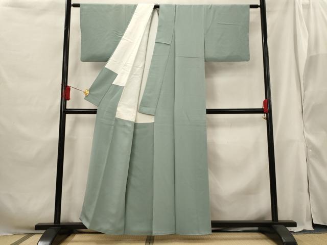 平和屋着物■本草木染作家 瑞鳳 色無地 紋意匠 湊鼠色 金彩 正絹 逸品 AABG9410st