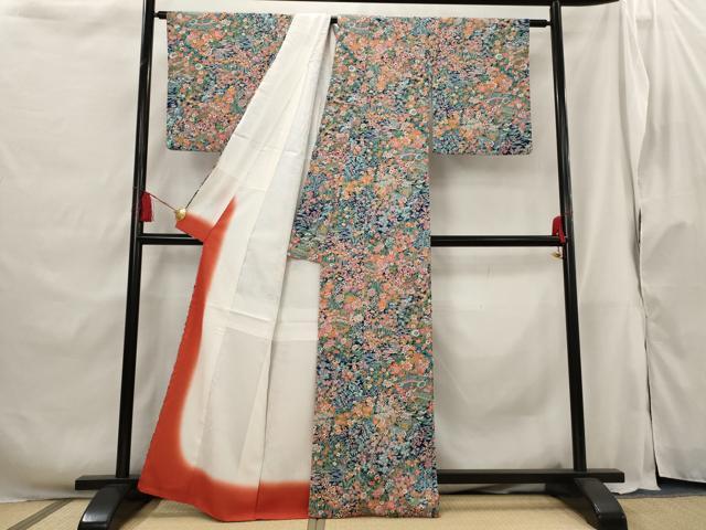 平和屋着物■小紋 草花尽くし 洗える着物 AABG9416st