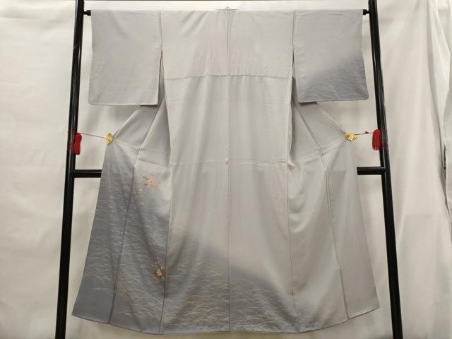 平和屋着物■訪問着 刺繍 芝花文 暈し染め 金糸 金銀彩 正絹 逸品 AABG9422st