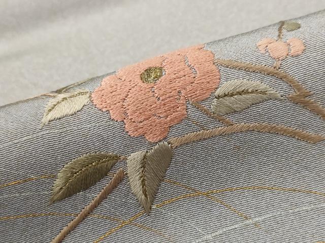 平和屋着物■訪問着 刺繍 芝花文 暈し染め 金糸 金銀彩 正絹 逸品 AABG9422st