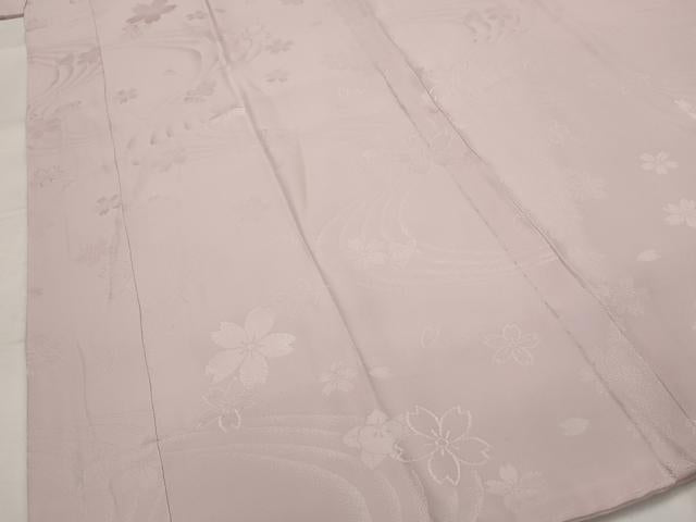 平和屋着物■長襦袢 無双仕立て 桜地紋 撫子色 正絹 逸品 AABG9427st