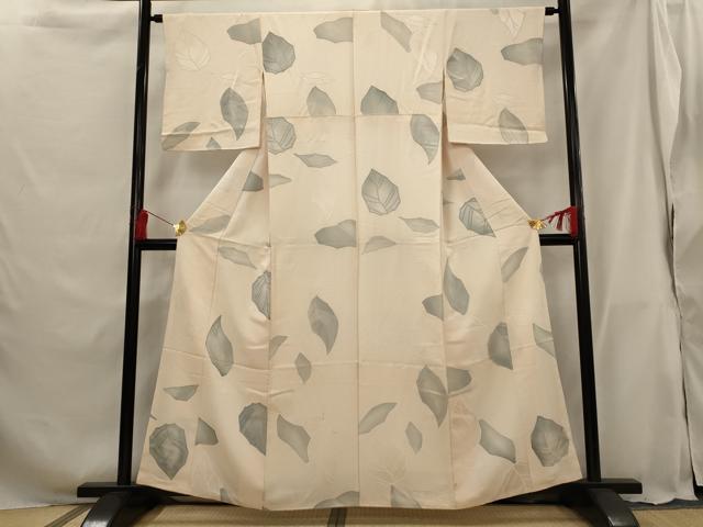 平和屋着物■上質な小紋 地紋起こし 舞葉文 正絹 逸品 AABG9432st