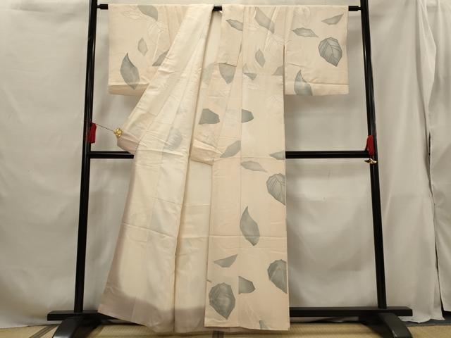平和屋着物■上質な小紋 地紋起こし 舞葉文 正絹 逸品 AABG9432st