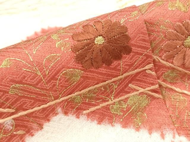 平和屋着物■訪問着 刺繍 草花文 金糸 金彩 正絹 逸品 AABG9442st