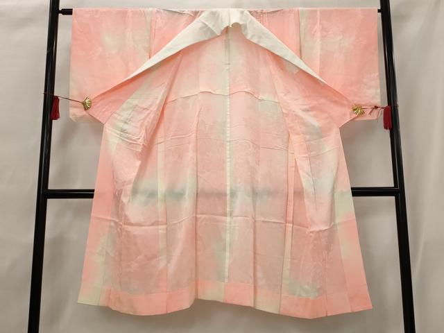 平和屋着物■長襦袢 無双仕立て 花地紋 暈し染め 正絹 逸品 AABG9447st
