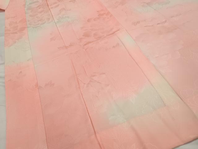 平和屋着物■長襦袢 無双仕立て 花地紋 暈し染め 正絹 逸品 AABG9447st