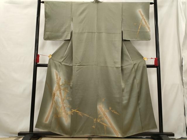 平和屋着物■訪問着 笹竹文 暈し染め 金糸 金彩 正絹 逸品 AABG9457st