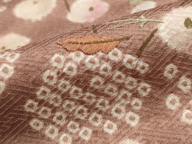 平和屋着物■訪問着 刺繍 草花文 金糸 金銀彩 正絹 逸品 AABG9461st