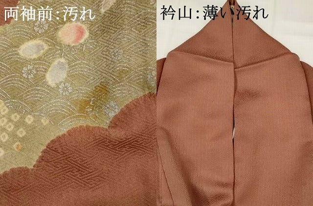 平和屋着物■訪問着 刺繍 草花文 金糸 金銀彩 正絹 逸品 AABG9461st