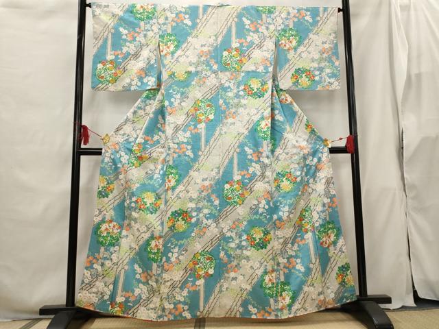 平和屋着物■上質な小紋 花丸文 金彩 正絹 逸品 AABG9470st
