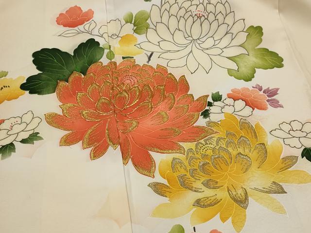 平和屋着物■訪問着 駒刺繍 草花文 暈し染め 金糸 洗える着物 未使用 AABG9490st