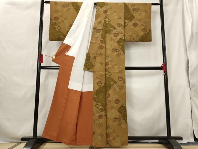 平和屋着物■小紋 草花文 洗える着物 AABG9491st