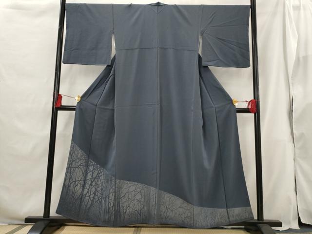 平和屋着物■色留訪問着 樹林文 銀糸 正絹 逸品 AABG9501st