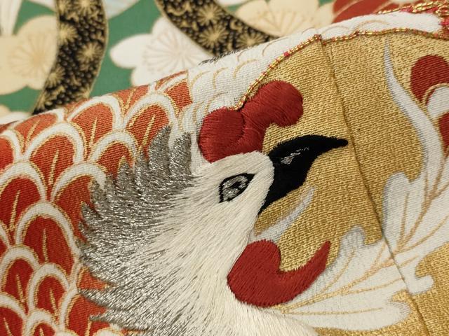 平和屋着物■豪華黒留袖 駒刺繍 花鳥丸文 金彩 銀糸 正絹 逸品 AABG9504st