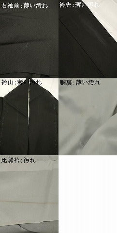 平和屋着物■豪華黒留袖 駒刺繍 飛鶴花松文 金彩 正絹 逸品 AABG9516st