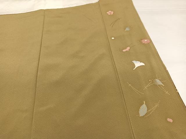 平和屋着物●訪問着 駒刺繍 草花文 暈し染め 金銀彩 正絹 逸品 AABG9521ph