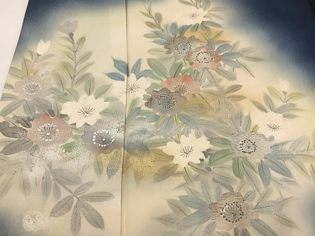 平和屋着物●訪問着 手描き 草花文 暈し染め 金銀彩 正絹 逸品 AABG9525ph