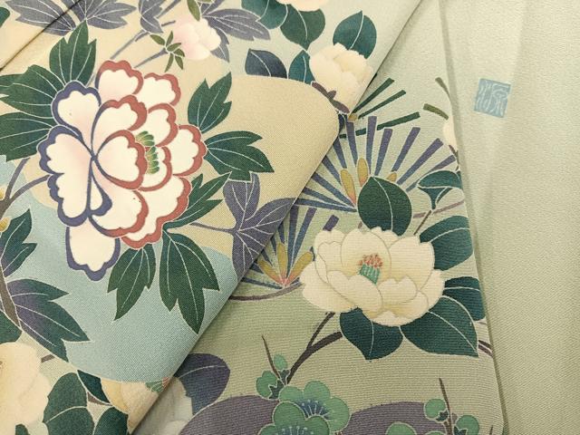 平和屋着物●訪問着 友禅 作家物 草花文 暈し染め 正絹 逸品 AABG9529ph