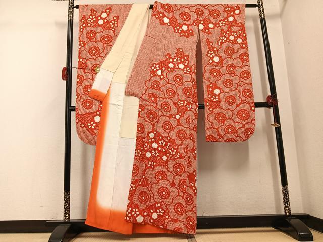平和屋着物●豪華振袖 総絞り 梅 正絹 逸品 AABG9534ph