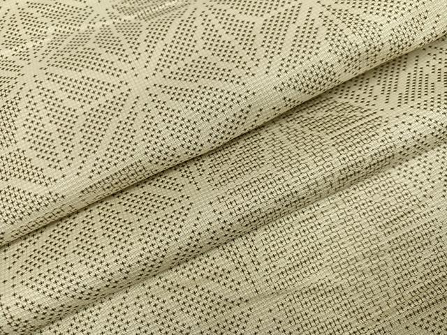 平和屋着物●上質な紬 麻の葉文様 正絹 逸品 AABG9535ph